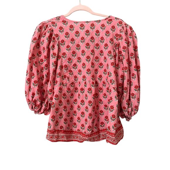 SAYLOR‎ Samah Floral Boho Top Pink Large - Picture 4 of 5